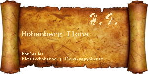 Hohenberg Ilona névjegykártya